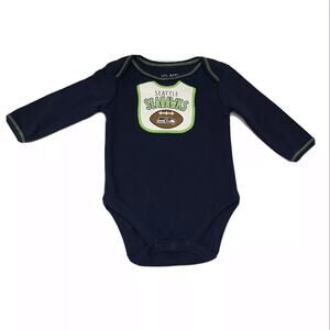 NFL NWOT Seattle Seahawks Bodysuit Long Sleeve Size 3M Baby Football Sports